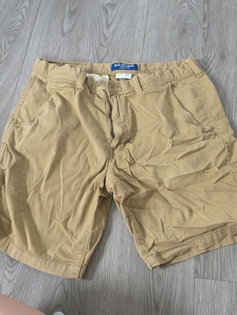 114 - Arizona Jean Company Tan Flat-Front Men's Chino Shorts